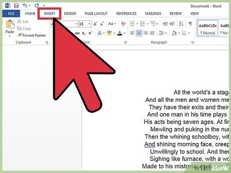 Sett inn en egendefinert topptekst eller bunntekst i Microsoft Word Trinn 1