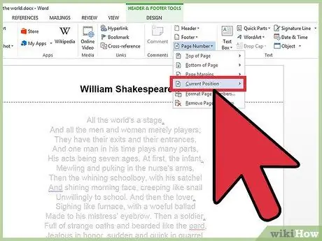 Microsoft Word 15 -ке реттелетін үстіңгі деректемені немесе төменгі деректемені енгізіңіз