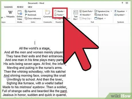 Insert a Custom Header or Footer in Microsoft Word Step 2