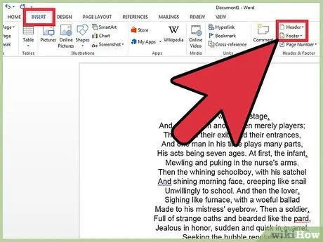 Einfügen einer benutzerdefinierten Kopf- oder Fußzeile in Microsoft Word Schritt 5