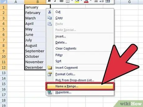 Přidejte rozevírací pole v aplikaci Excel 2007, krok 2