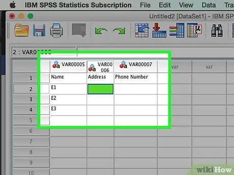 Saisir les données dans SPSS Étape 4