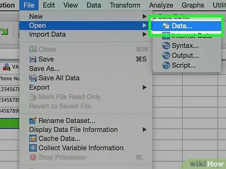 Syötä tiedot SPSS -vaiheeseen 7