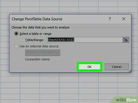 Legg data til en pivottabell Trinn 10