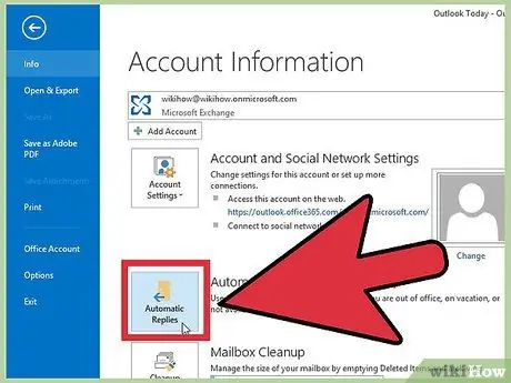 Microsoft Outlook Adım 2'de İşyeri Dışında Yardımcısı'nı Açın veya Kapatın