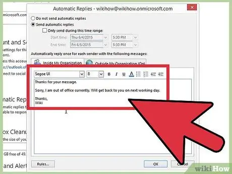 Turn On or Off the Out of Office Assistant in Microsoft Outlook Step 3