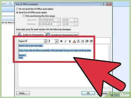 I-on o I-off ang Out of Office Assistant sa Microsoft Outlook Hakbang 6