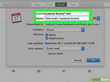 Sincronizzare gli eventi di Facebook con iCal Passaggio 6