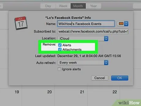 Sincronizzare gli eventi di Facebook con iCal Passaggio 8