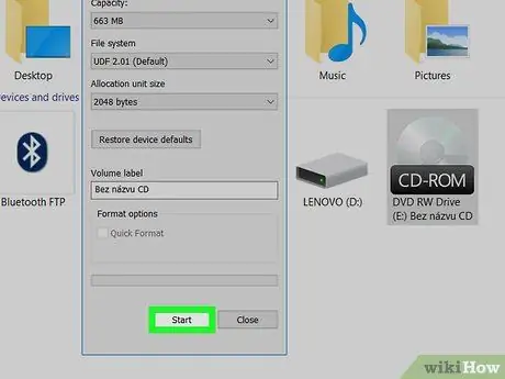 Format a CD Step 9