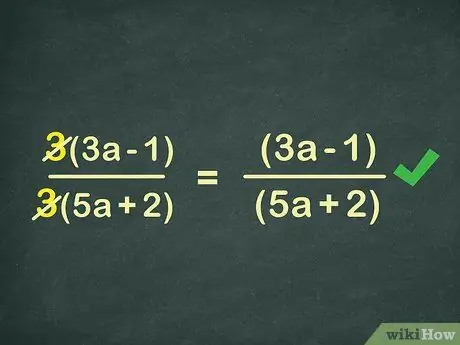 Uprość ułamki algebraiczne Krok 7