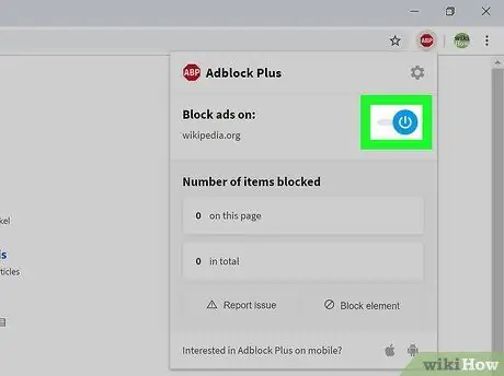 Išjunkite „AdBlock“17 veiksmą