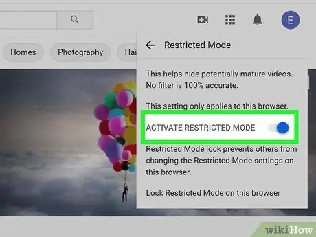 Stäng av YouTube Restricted Mode Steg 5