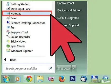 ปิดเครื่องคอมพิวเตอร์โดยใช้ Notepad ขั้นตอนที่ 1