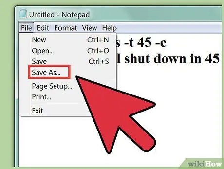 Shut Down a Computer Using Notepad Step 5