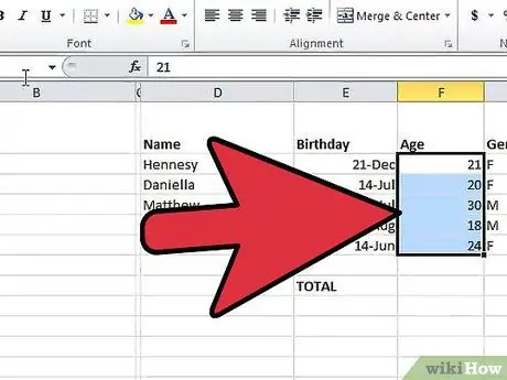 Verdelen in Excel Stap 9