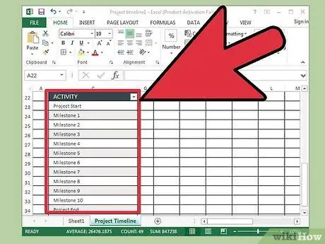 สร้างไทม์ไลน์ใน Excel ขั้นตอนที่ 15