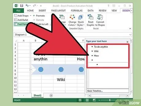 Crea una sequenza temporale in Excel Passaggio 4