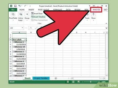 Cree una línea de tiempo en Excel Paso 8