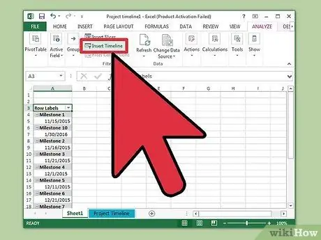 Excel бағдарламасында уақыт шкаласын құрыңыз 9 -қадам