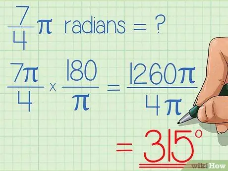 Pretvorite radijane u stupnjeve Korak 3