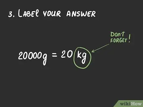 Konverter gram til kilogram Trin 3