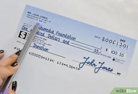 Lees een cheque Stap 1