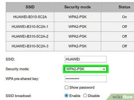 Adicionar uma senha à sua conexão de Internet sem fio (WiFi) Etapa 3