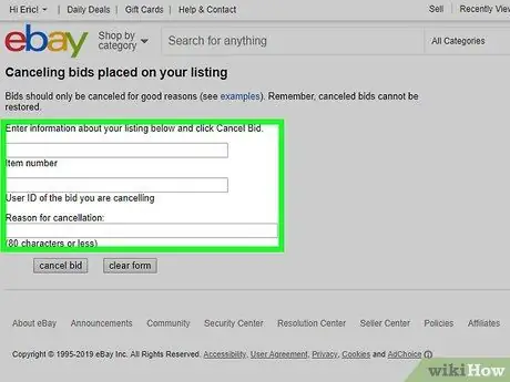 Een bod op eBay annuleren Stap 18