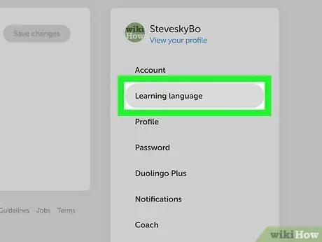 Brisanje jezika v programu Duolingo 5. korak