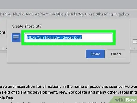 Lumikha ng isang Desktop Shortcut para sa Google Docs sa PC o Mac Hakbang 7