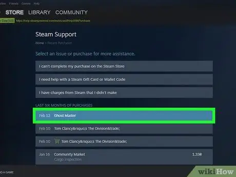 Játék visszatérítése a Steamen 3. lépés