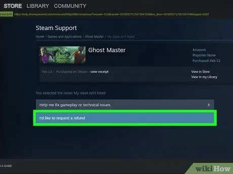 Refunder et spil på Steam Trin 5