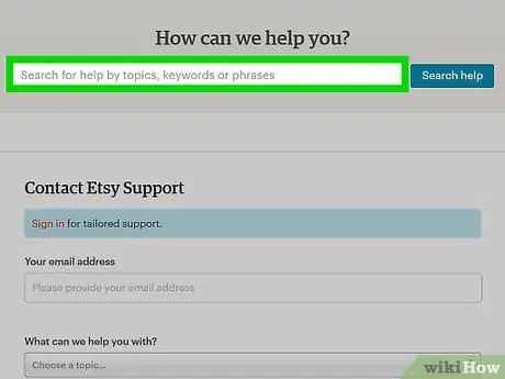 تماس با پشتیبانی Etsy مرحله 1