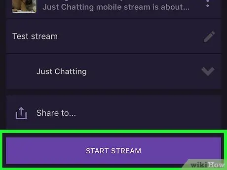 Sāciet straumēšanu vietnē Twitch iPhone vai iPad 9. darbība