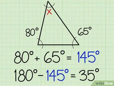 Find the Third Angle of a Triangle Step 2