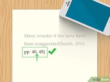 Цитирайте номера на страници в APA Стъпка 5