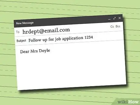 Écrire un e-mail de suivi pour une demande d'emploi Étape 3