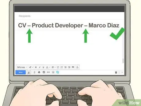 Write a Subject Line when Sending Your CV by Email Step 3
