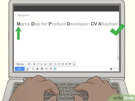 Escriviu una línia d'assumpte quan envieu el vostre currículum per correu electrònic Pas 4
