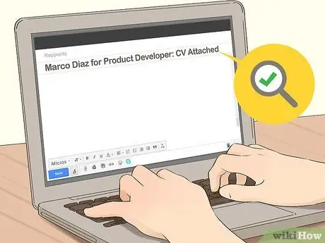Escreva uma linha de assunto ao enviar seu currículo por e-mail Etapa 8