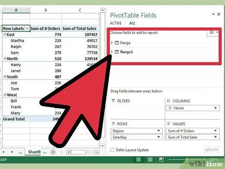 قم بإنشاء جداول محورية في Excel الخطوة 10