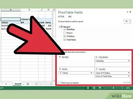 Opret pivottabeller i Excel Trin 15