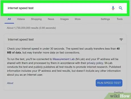 Check Internet Speed Step 1