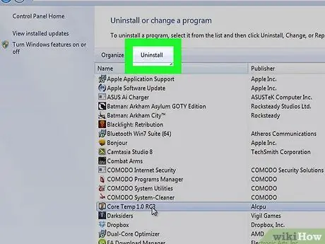 Pašalinkite programas („Windows 7“) 5 veiksmas