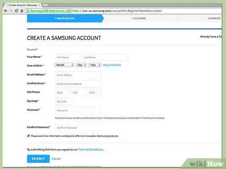 „Samsung Smart TV“registravimas 1 veiksmas