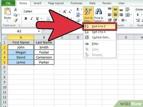 Sorter en liste i Microsoft Excel Trin 3