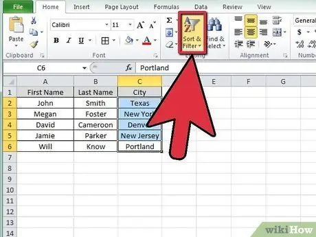 Sorter en liste i Microsoft Excel Trinn 6