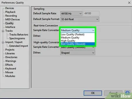 Obtenga una mayor calidad de audio al usar Audacity Paso 5