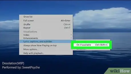 Tambahkan Sari Kata pada Windows Media Player Langkah 12